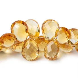 10x8-14x10mm Citrine Faceted Pear Briolette 8 inch 48 Beads AAA