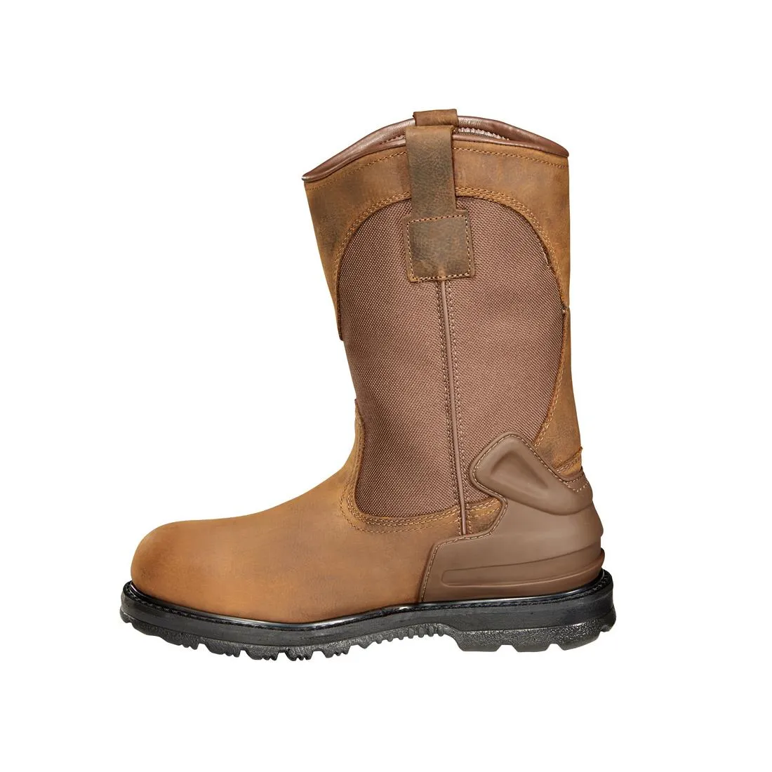 11" Heritage Steel-Toe Waterproof Wellington Pull On Work Boot Brown