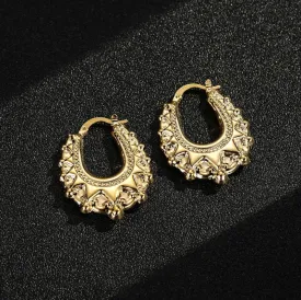 30mm Gold Filled Oval Gypsy Creole Lightweight Earrings