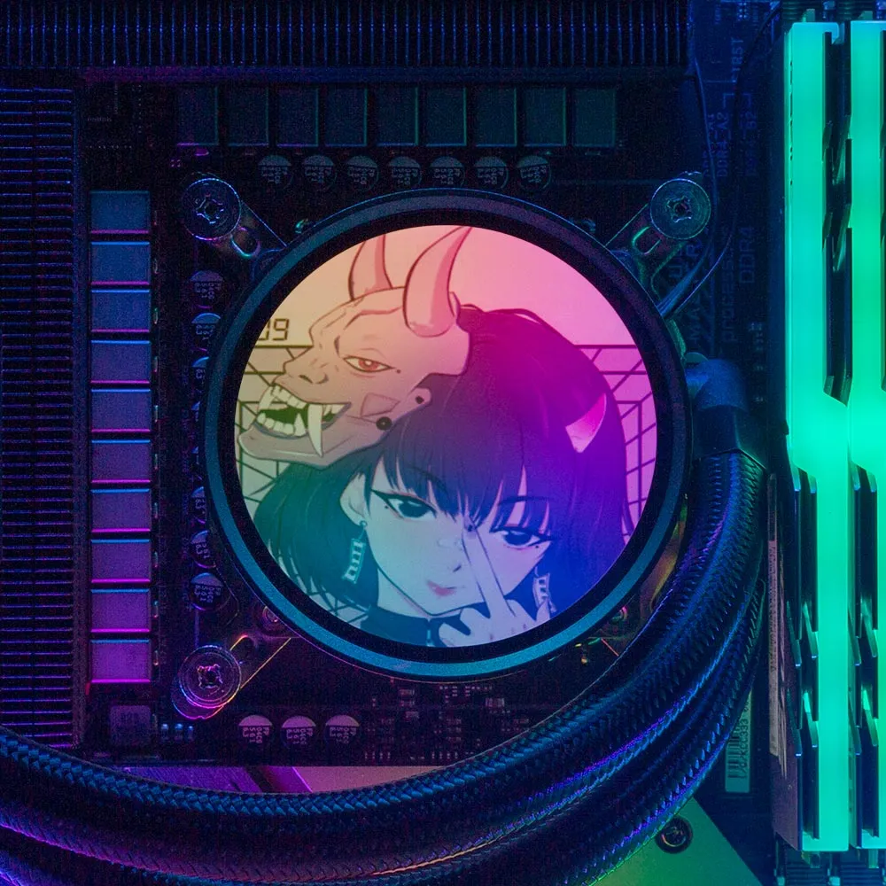 Aesthetic Demon AIO Cover for DeepCool Castle 240EX 280EX 360EX Addressable RGB