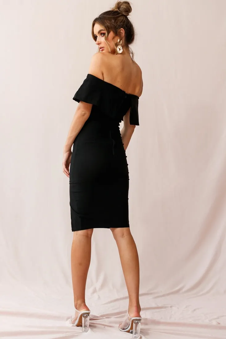 Alina Elegant Bodycon Dress Black