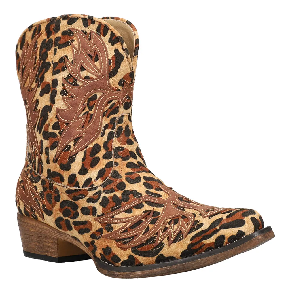 Amelia Leopard Snip Toe Cowboy Booties