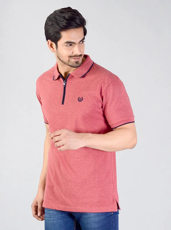 Apple Red Solid Slim Fit Polo T-shirt | Greenfibre