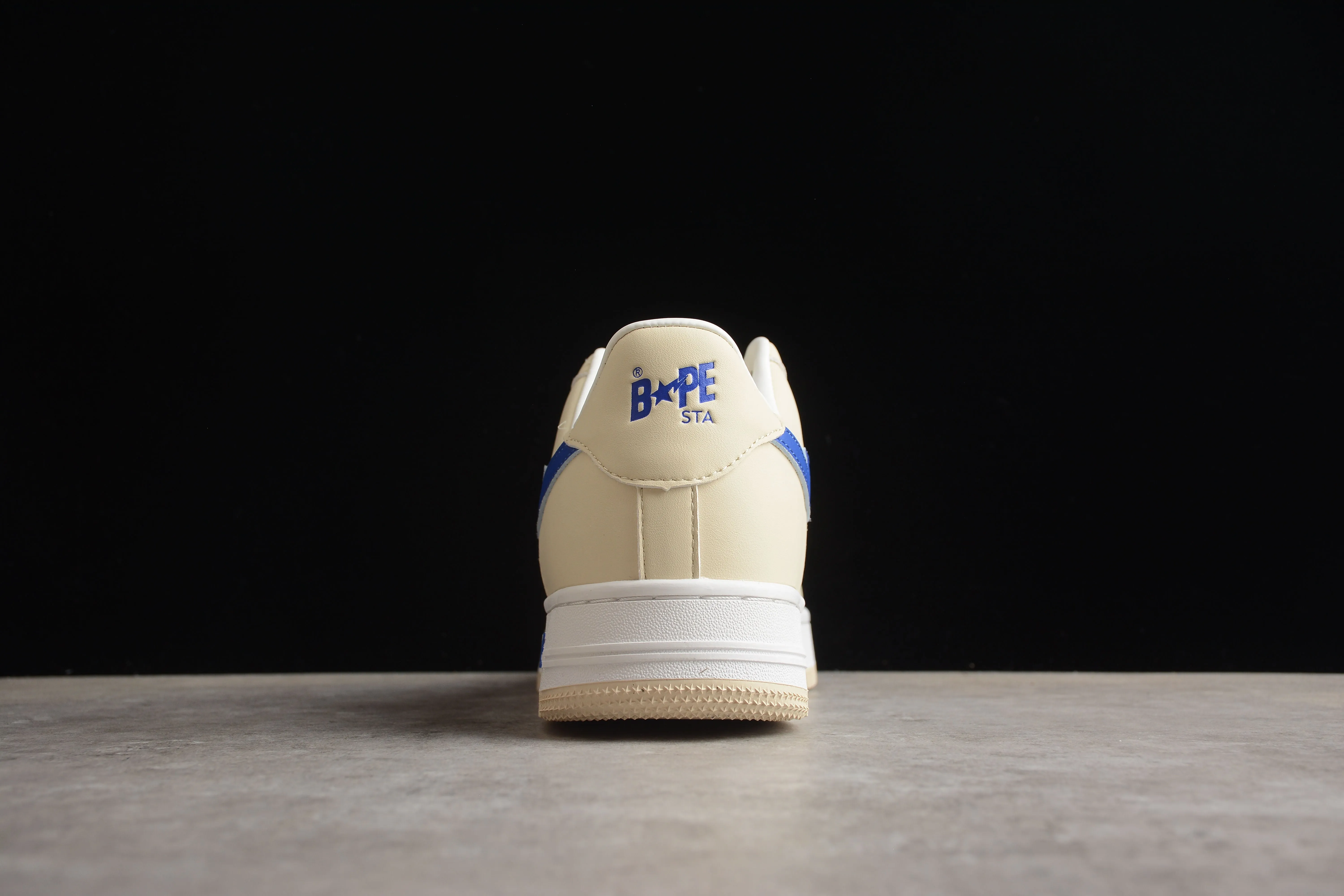 BAPE STA Low-Top Sneakers in Cream and Blue