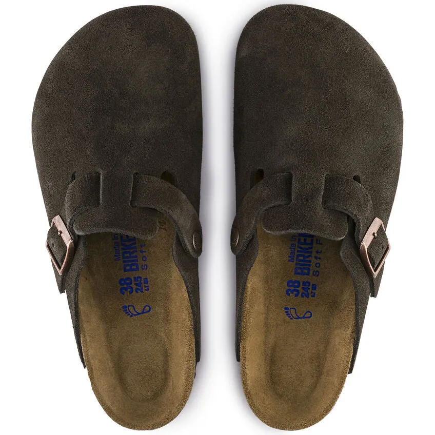 Birkenstock Boston Soft Footbed Suede Leather - Mocha