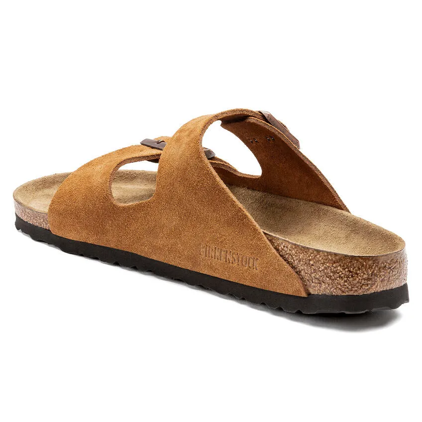 Birkenstock Women's Arizona Soft Footbed Suede Leather (Mink - Regular Fit)