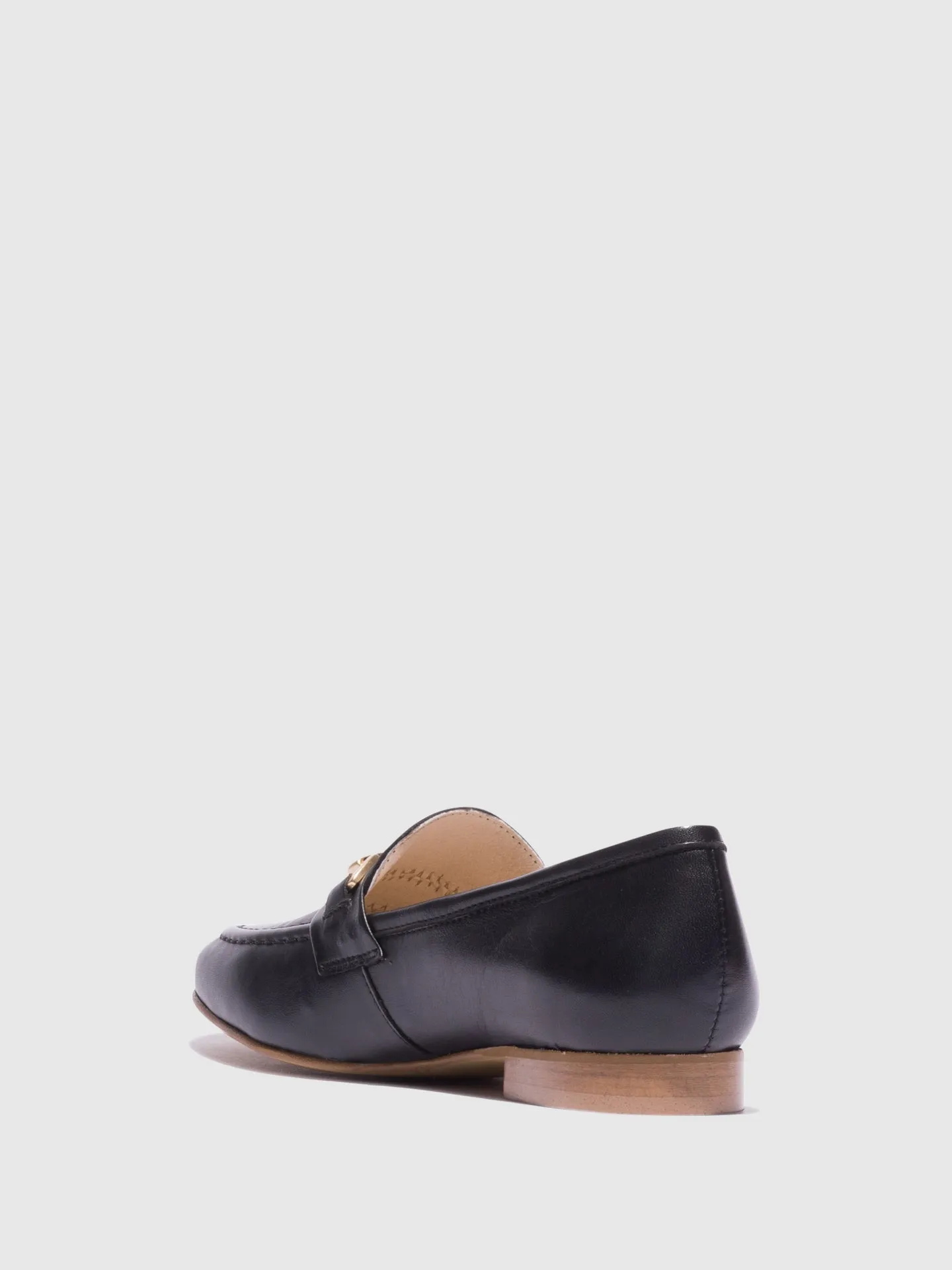 Black Metallic Detail Loafers