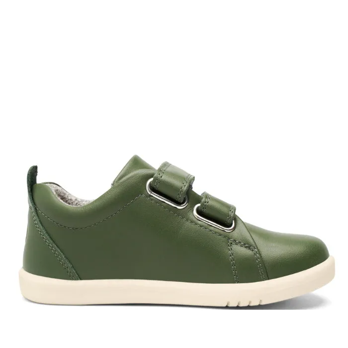 Bobux Iwalk Grass Court Forest Green Leather Trainer 633756