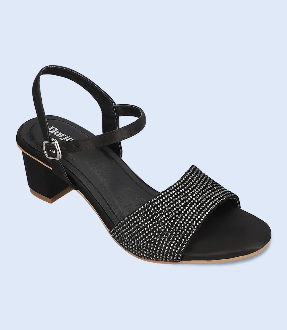 BW10076-BLACK-Women Sandal Heel