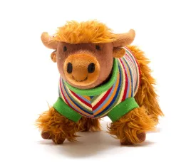 BY5436 Large Knitted Highland Cow Soft Toy By Best Years