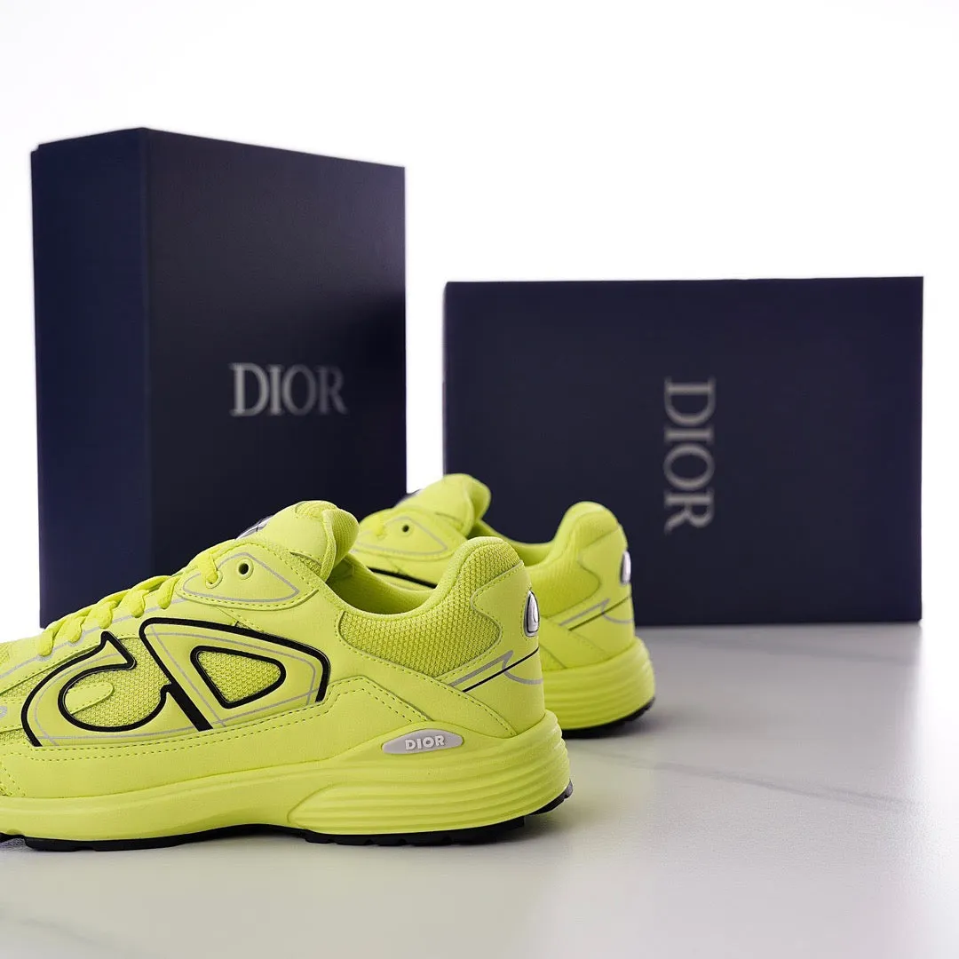 DOR B30 Yellow Mesh and Technical Fabric Sneakers -117