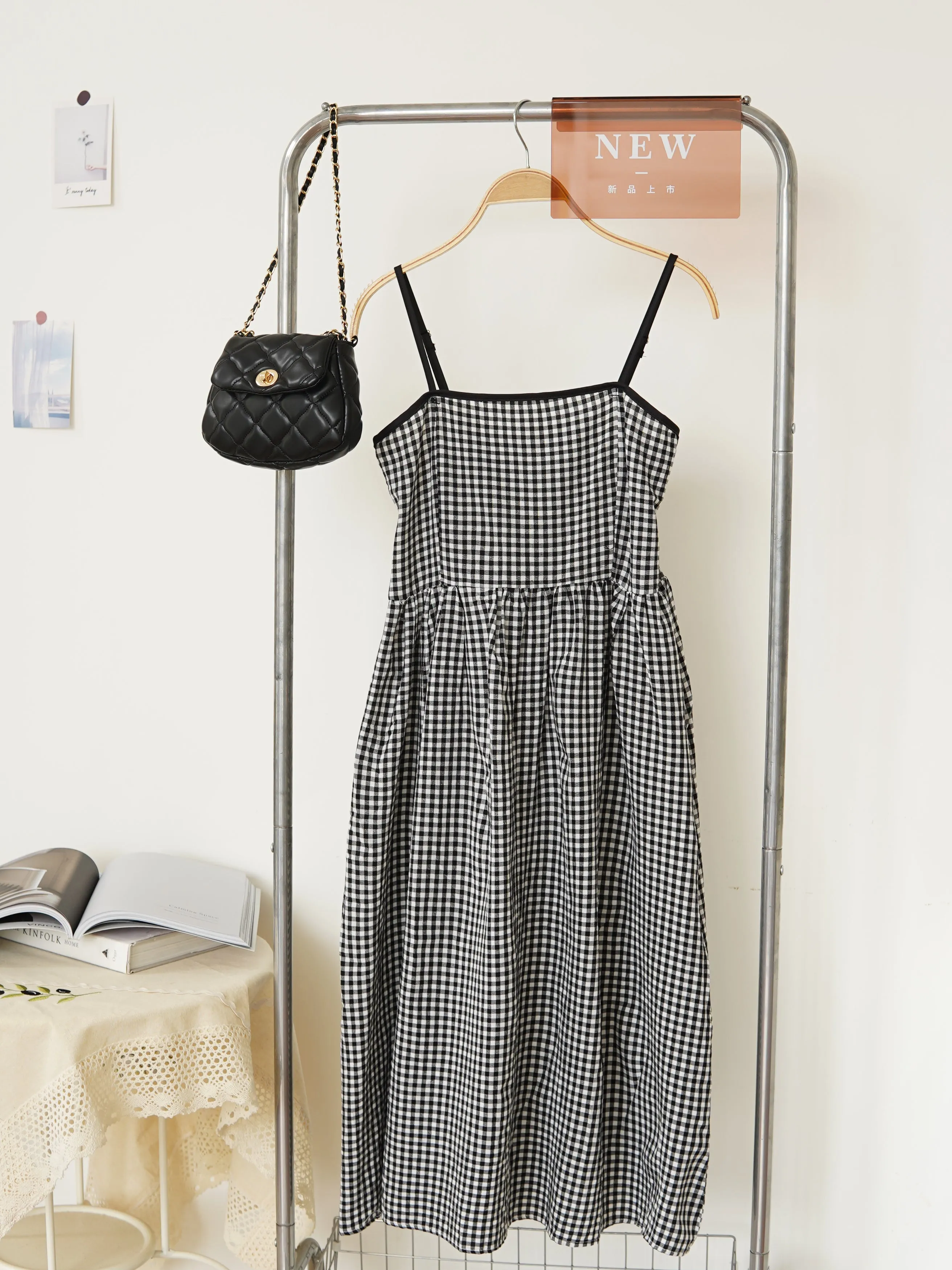 Elexis Gingham Column Midi Dress