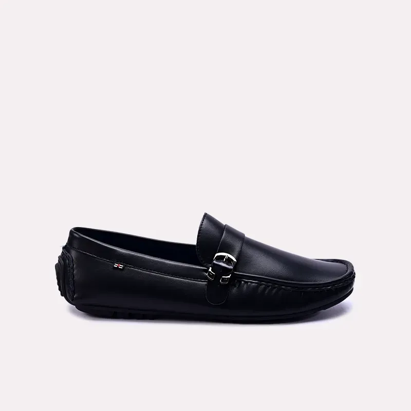 Everett Black Minimalist Buckle Loafers 0130859