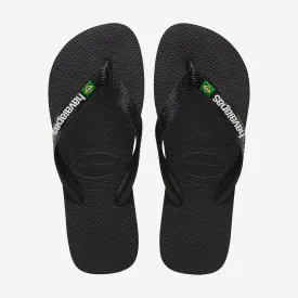 Havaianas Brazil Logo Flip Flops - Black/Black