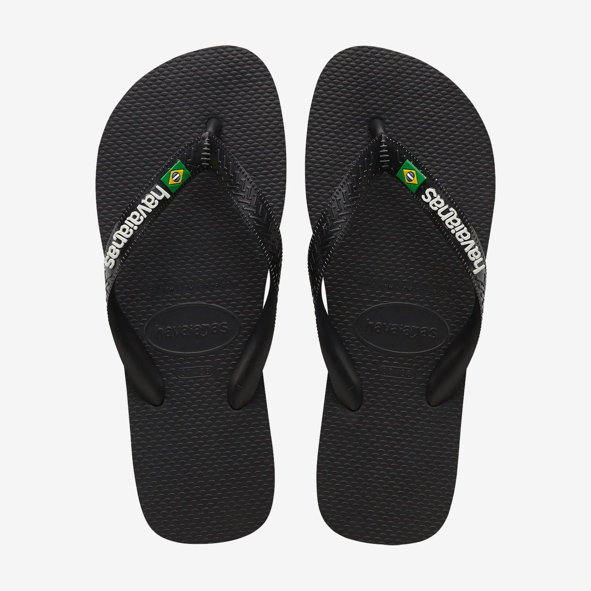 Havaianas Brazil Logo Flip Flops - Black/Black