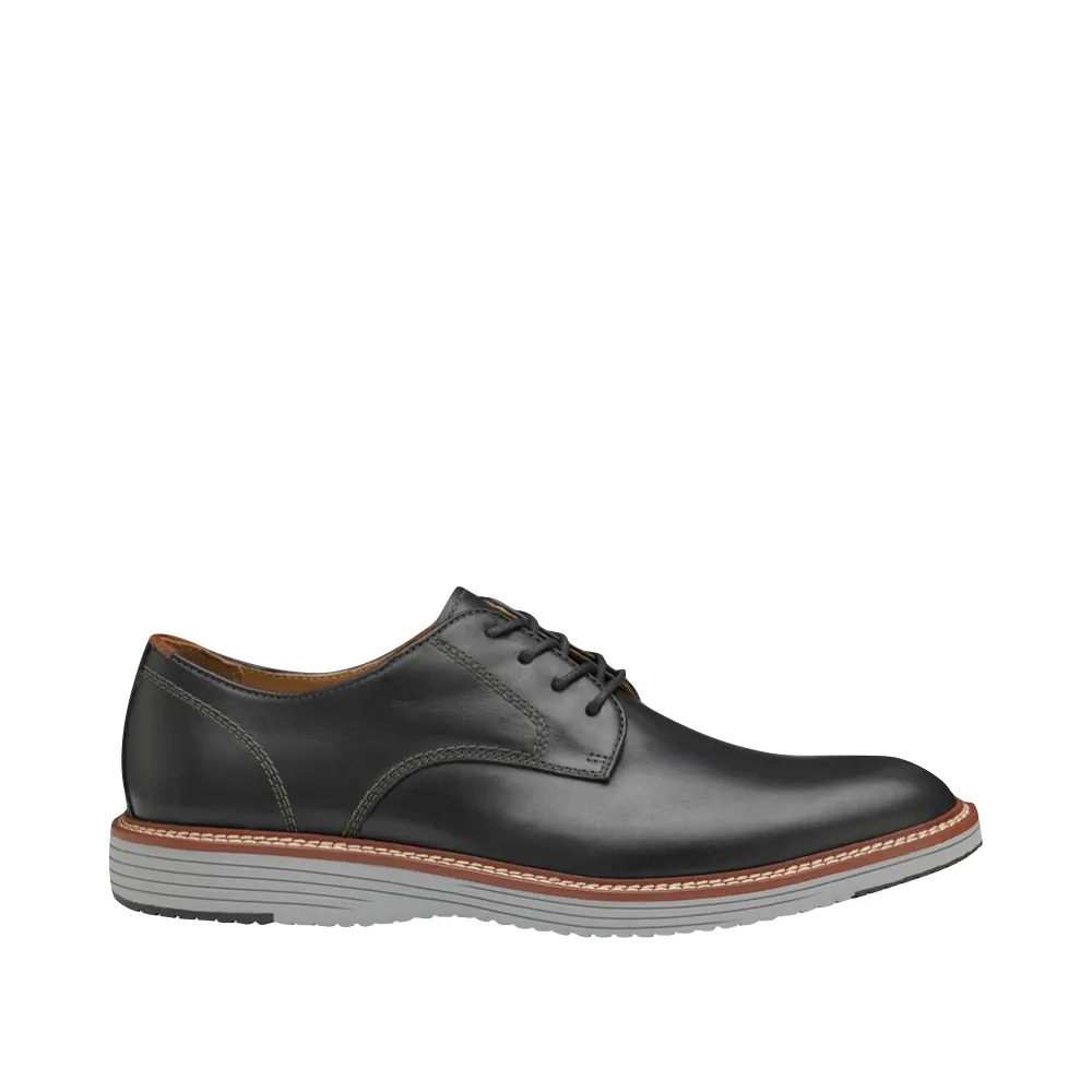 Johnston & Murphy Men's Upton Plain Toe Leather Lace Oxford in Black