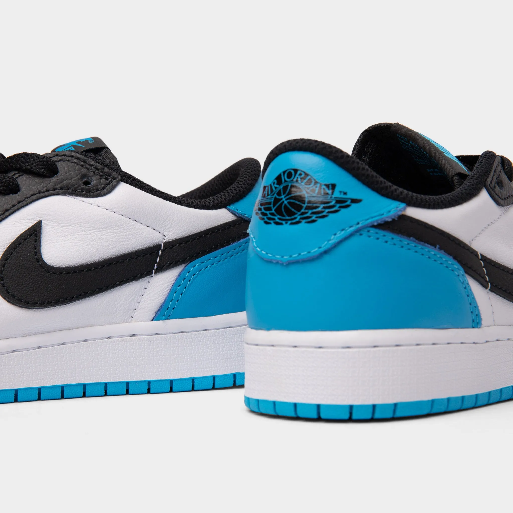 Jordan 1 Low OG GS White / Dk Powder Blue - Black