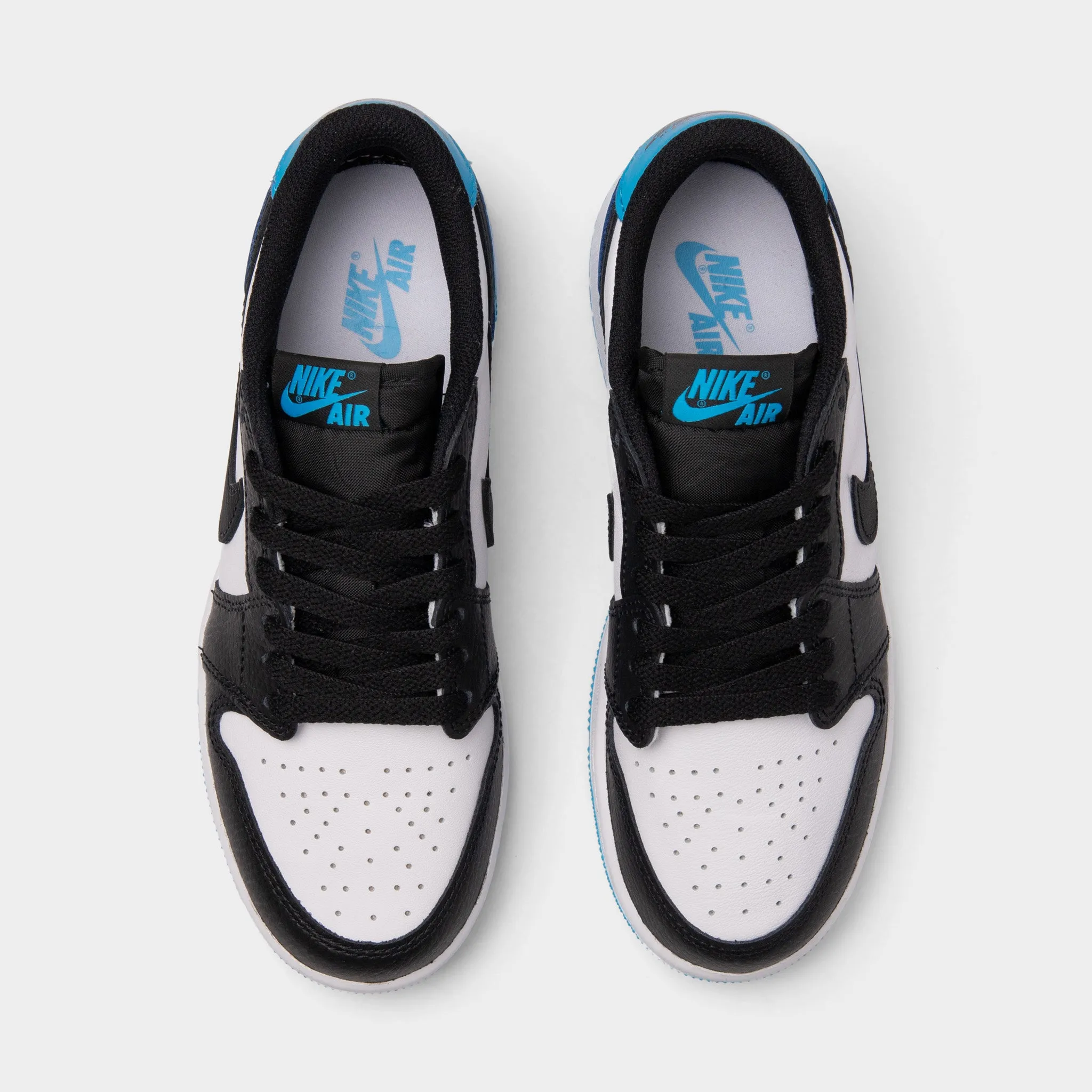 Jordan 1 Low OG GS White / Dk Powder Blue - Black