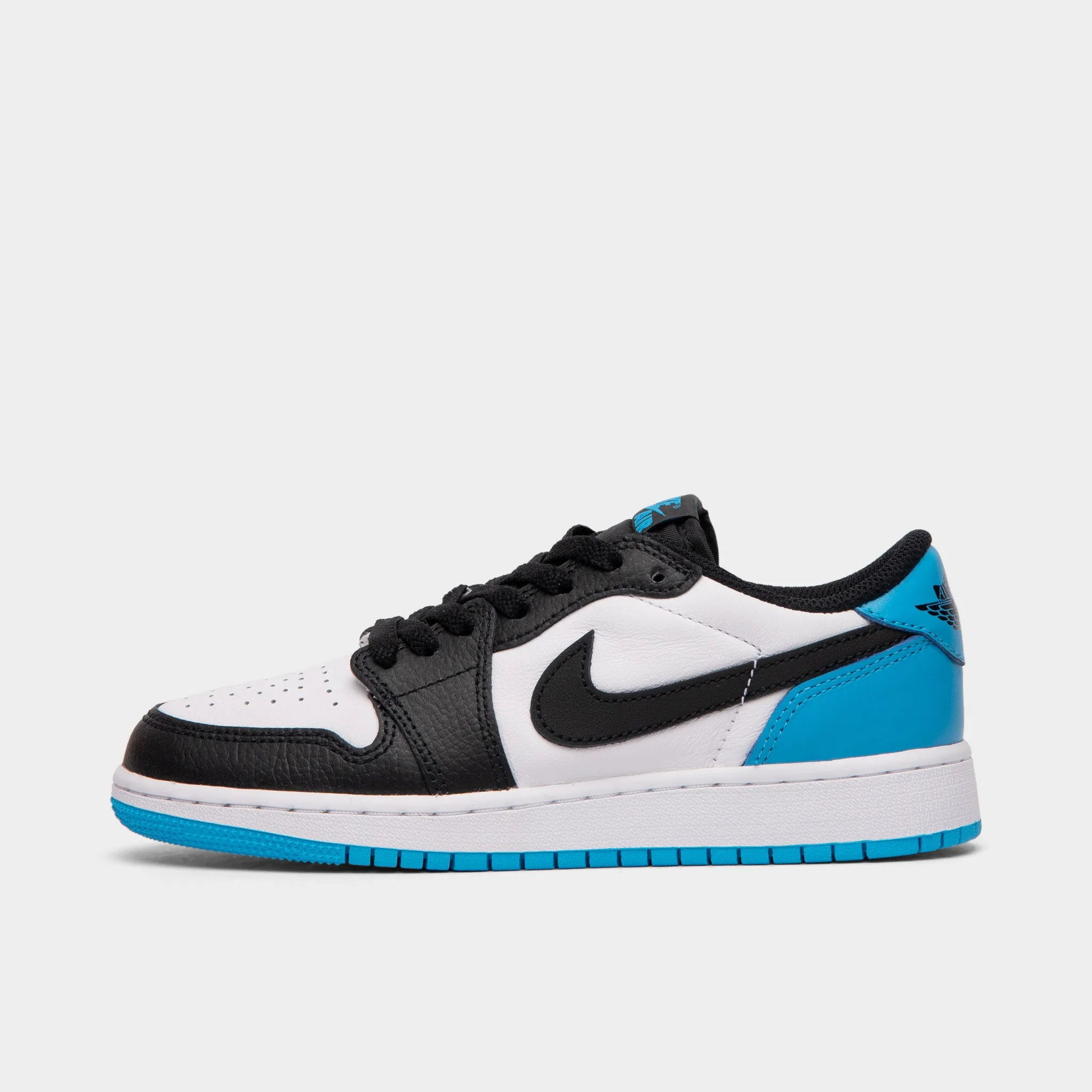 Jordan 1 Low OG GS White / Dk Powder Blue - Black