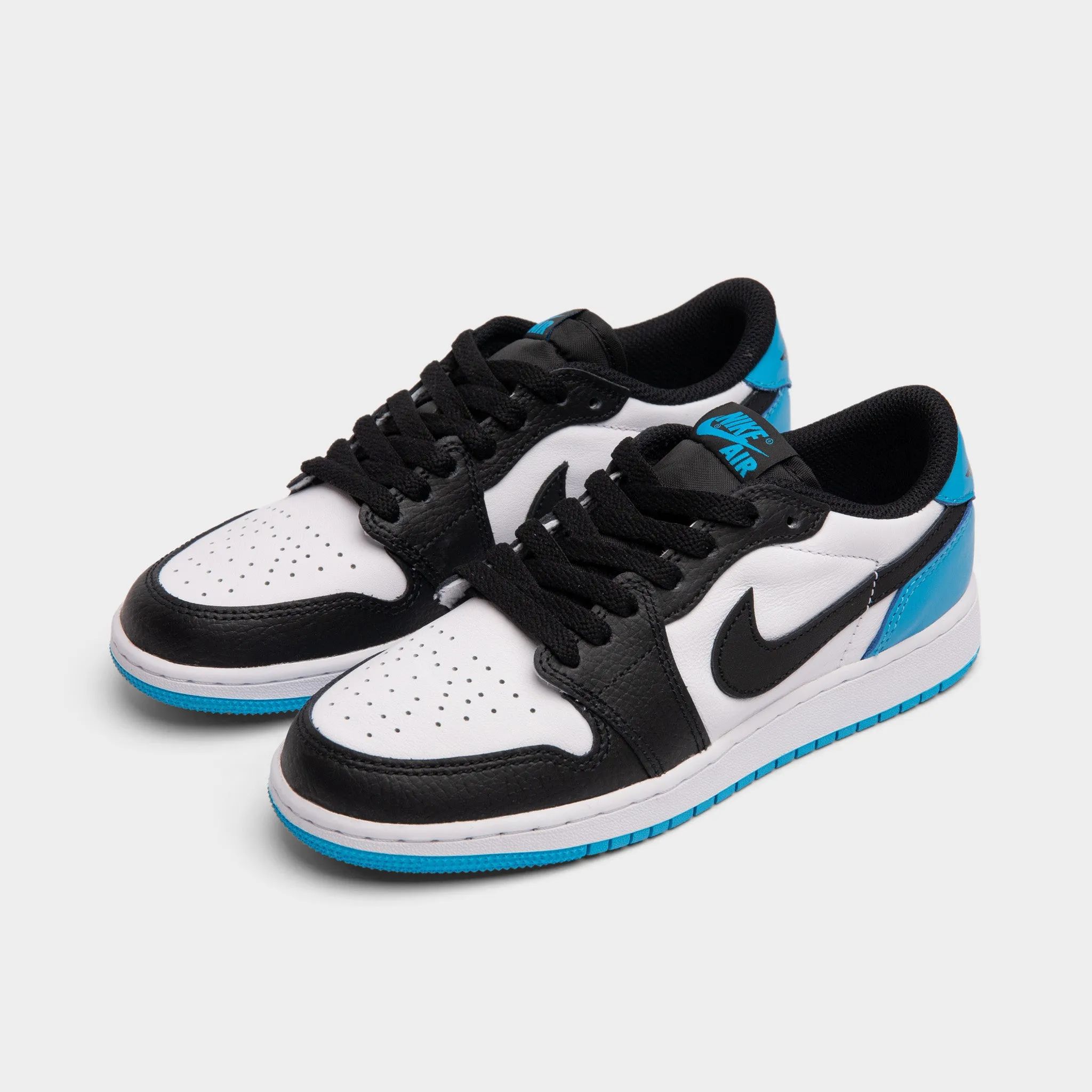 Jordan 1 Low OG GS White / Dk Powder Blue - Black