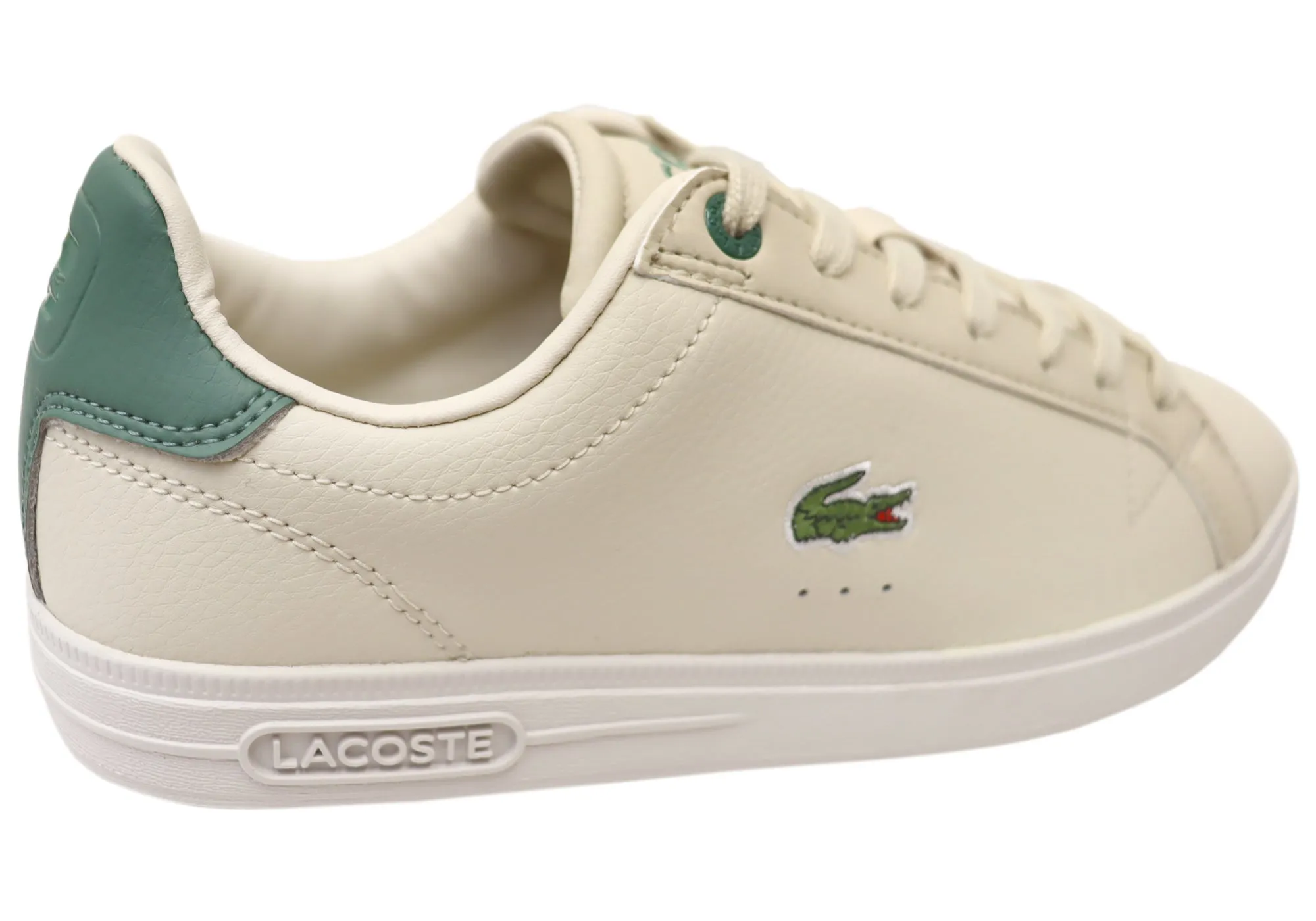 Lacoste Women Leather Lace Up Graduate Pro Heel Pop Sneakers