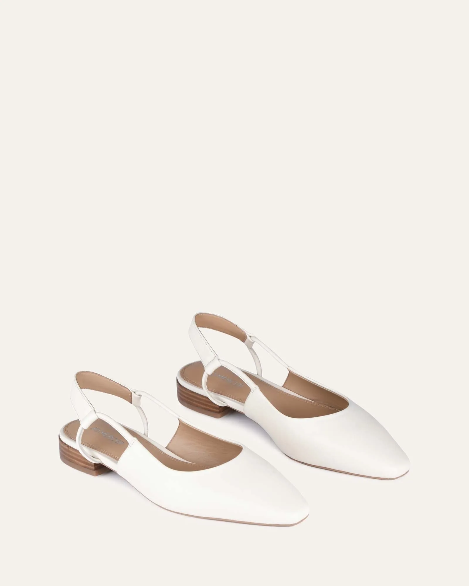 LARISSA DRESS FLATS OFF WHITE LEATHER