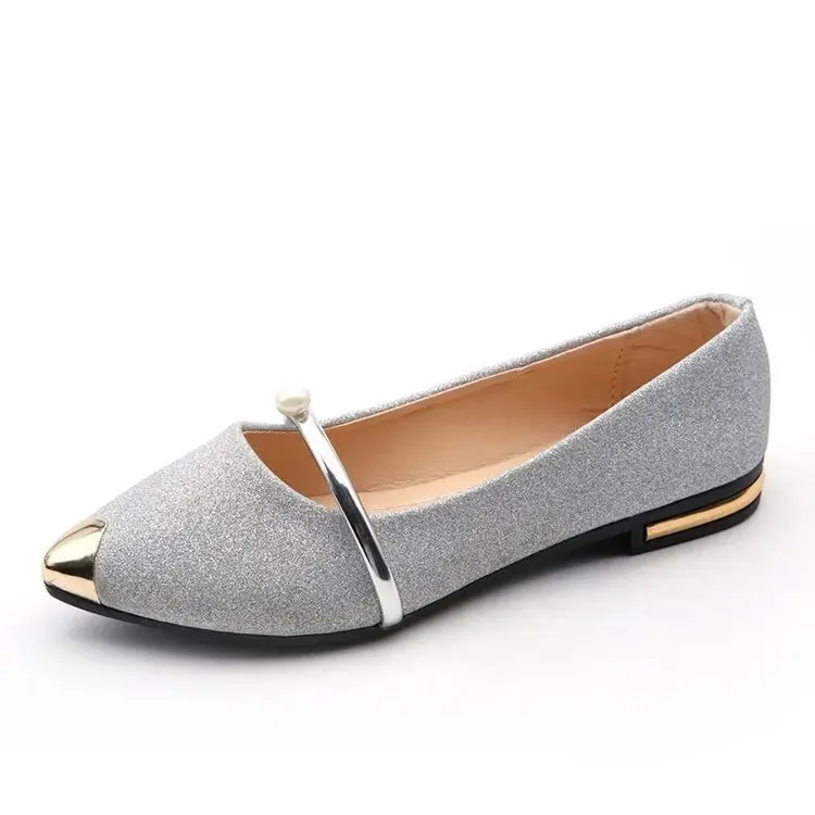 Low Heel Loafers Women Pointed Toe Pumps Elegant Flat Dress Shoes for Ladies