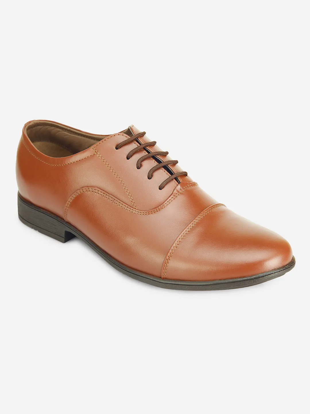 Men's Tan Regular Toe Derby Formal (ID2104)