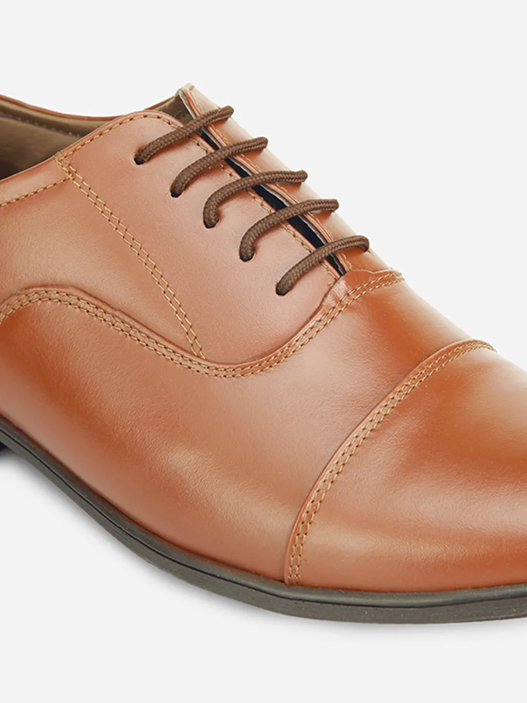 Men's Tan Regular Toe Derby Formal (ID2104)