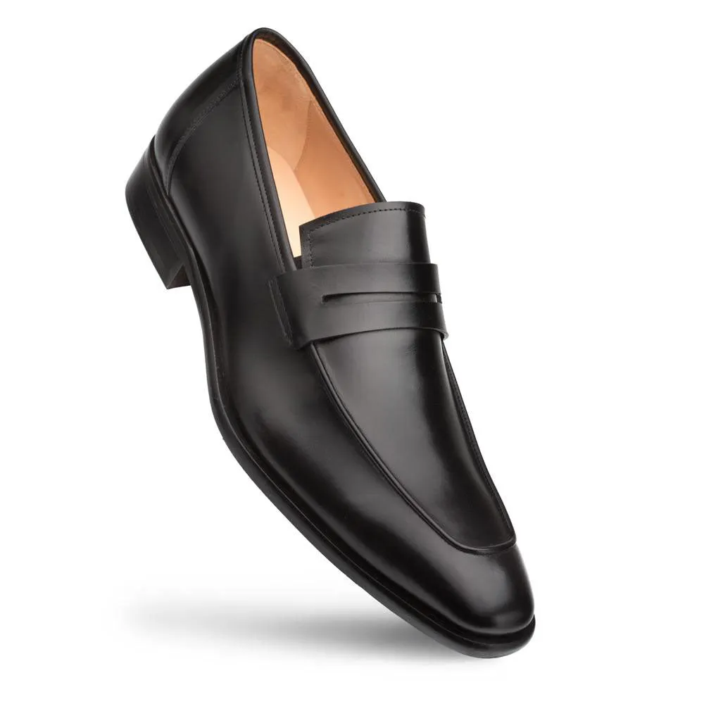 Mezlan Calfskin Penny Loafer Black