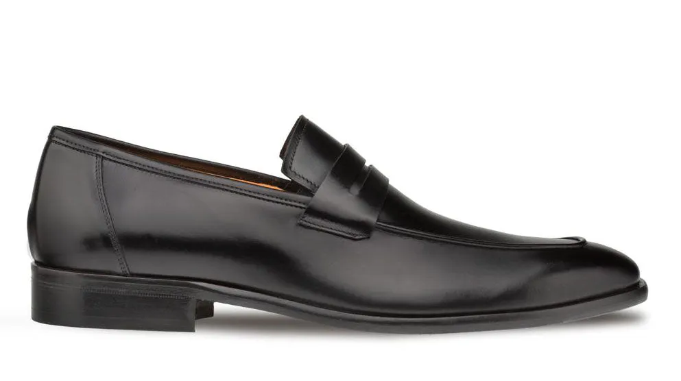 Mezlan Calfskin Penny Loafer Black