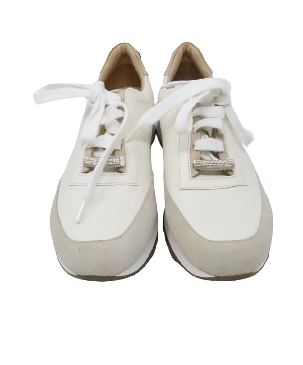 Peserico White Leather Sneakers sz 8