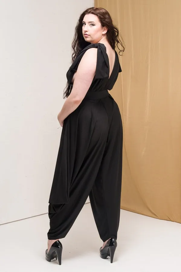 Plus Size Jumpsuit Black Harem Trousers