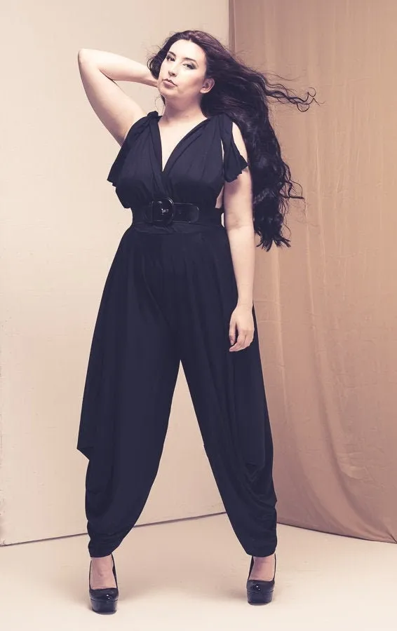 Plus Size Jumpsuit Black Harem Trousers