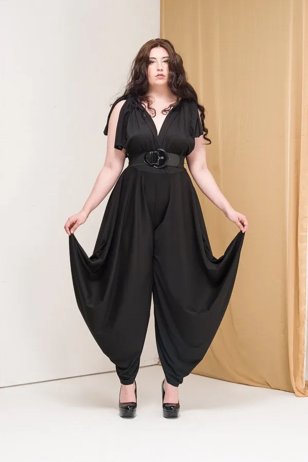 Plus Size Jumpsuit Black Harem Trousers