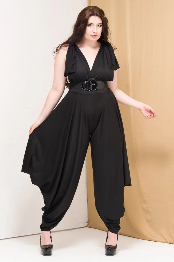 Plus Size Jumpsuit Black Harem Trousers