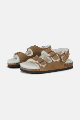 Sandal With Straps - Golden Brown