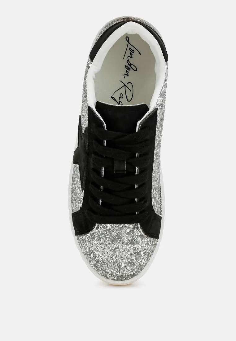 Shinding Glitter Star Chunky Sneakers