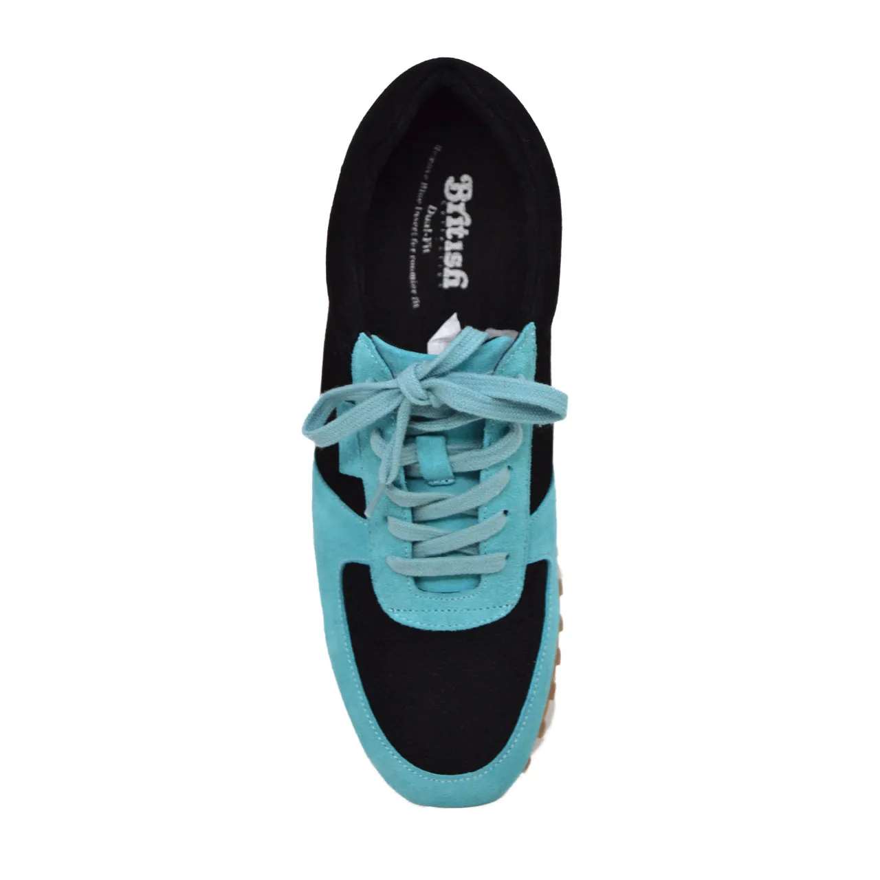 Surrey Aqua & Black Sneakers: Stylish and Comfortable Everyday Shoes from British Collections